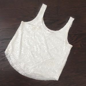 Forever 21 White Sequin Tank